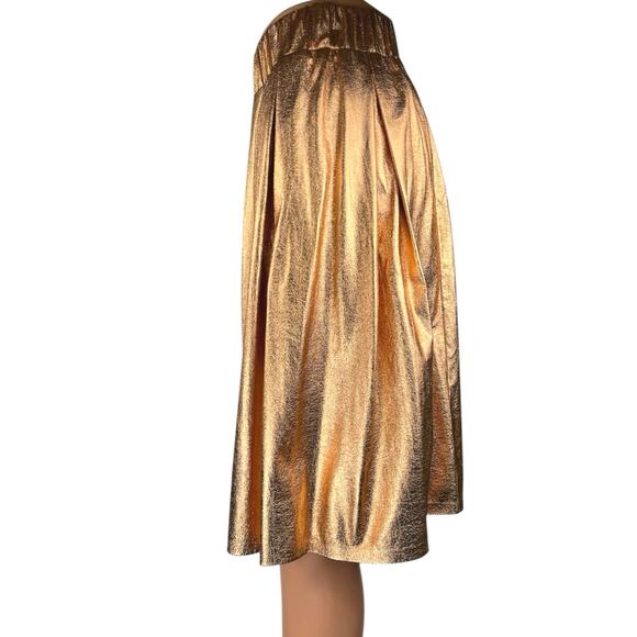 Anthropologie Moulinette Soeurs Gold Metallic High Waisted A Line Mini Skirt XS - Picture 2 of 6